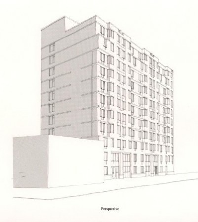 Elderly Housing - sketch perspective, NYC (at TKV)